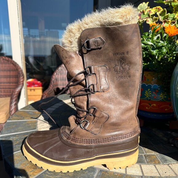 Rare! Sorel Verdun II dark chocolate tall M7/W10